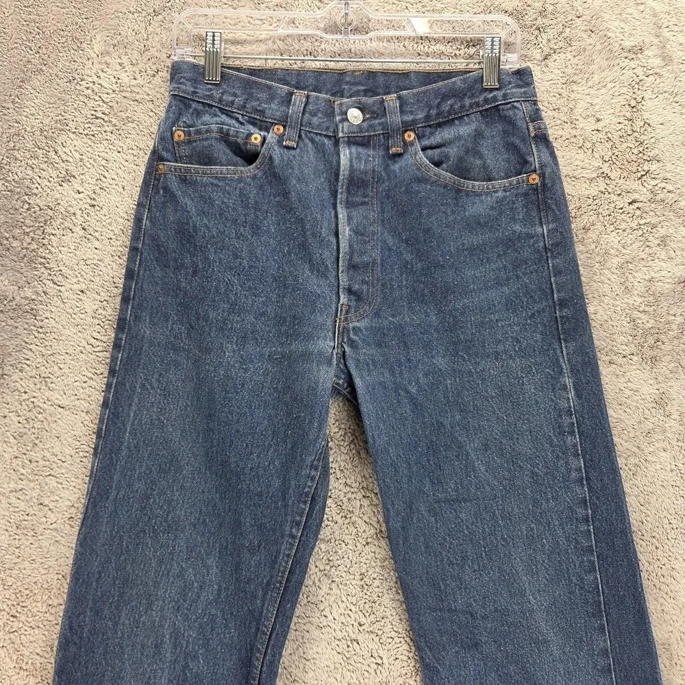 Vintage Levis 501 Jeans Mens 28x30 Blue Made in USA Button Fly Regular Straight